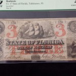 3 Dollar Florida Note 1863 Civil War