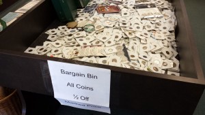 Bargain bin - all coins 1/2 off marked price